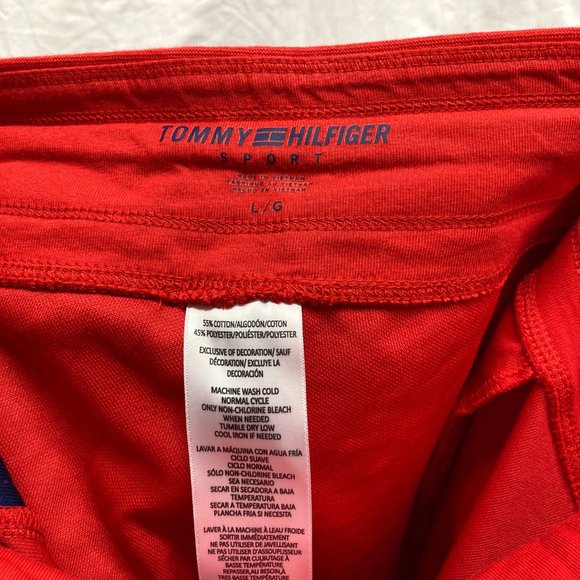 NEW Tommy Hilfiger Red Sport Logo Tape At Side Jogger Pants Large - Picture 5 of 5